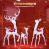 3-teiliges LED Rentier Familie Weihnachtsdeko mit 215 Kaltweißen Lichtern Beleuchtetes Rentier