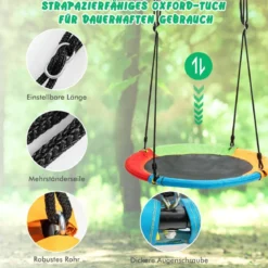 2-teiliges Schaukel-Set mit verstellbaren Seilen & 2 hängenden Wege für Terrasse Spielplatz Hof Bunt
