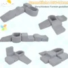 5-teiliges Schaumstoffbausteine für Kleinkinder Softbausteine mit Bällebad (ohne Bälle) & Sherpa-Bezügen Indoor Grau