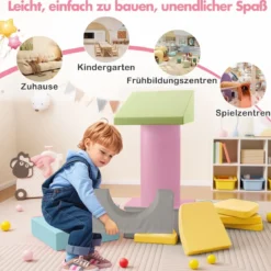 10-teiliges Schaumstoff-Kletterspielzeug für Kleinkinder weiche Schaumstoff-Bausteine aus Kunstleder Bunt