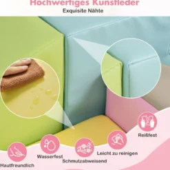 10-teiliges Schaumstoff-Kletterspielzeug für Kleinkinder weiche Schaumstoff-Bausteine aus Kunstleder Bunt