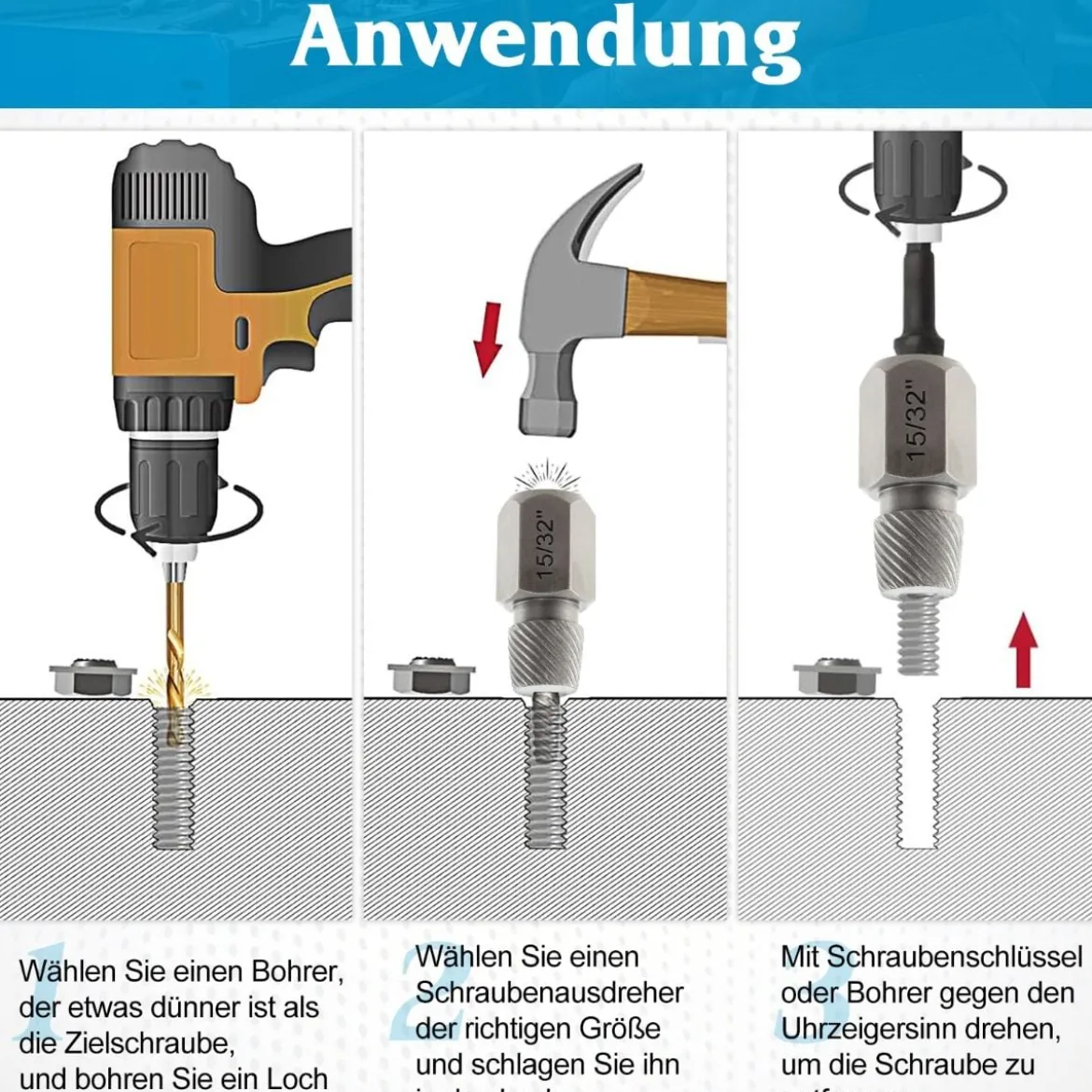 27-teiliges Schraubenausdreher Set mit Kasten Profi Linksausdreher Set Bolzenausdreher Set