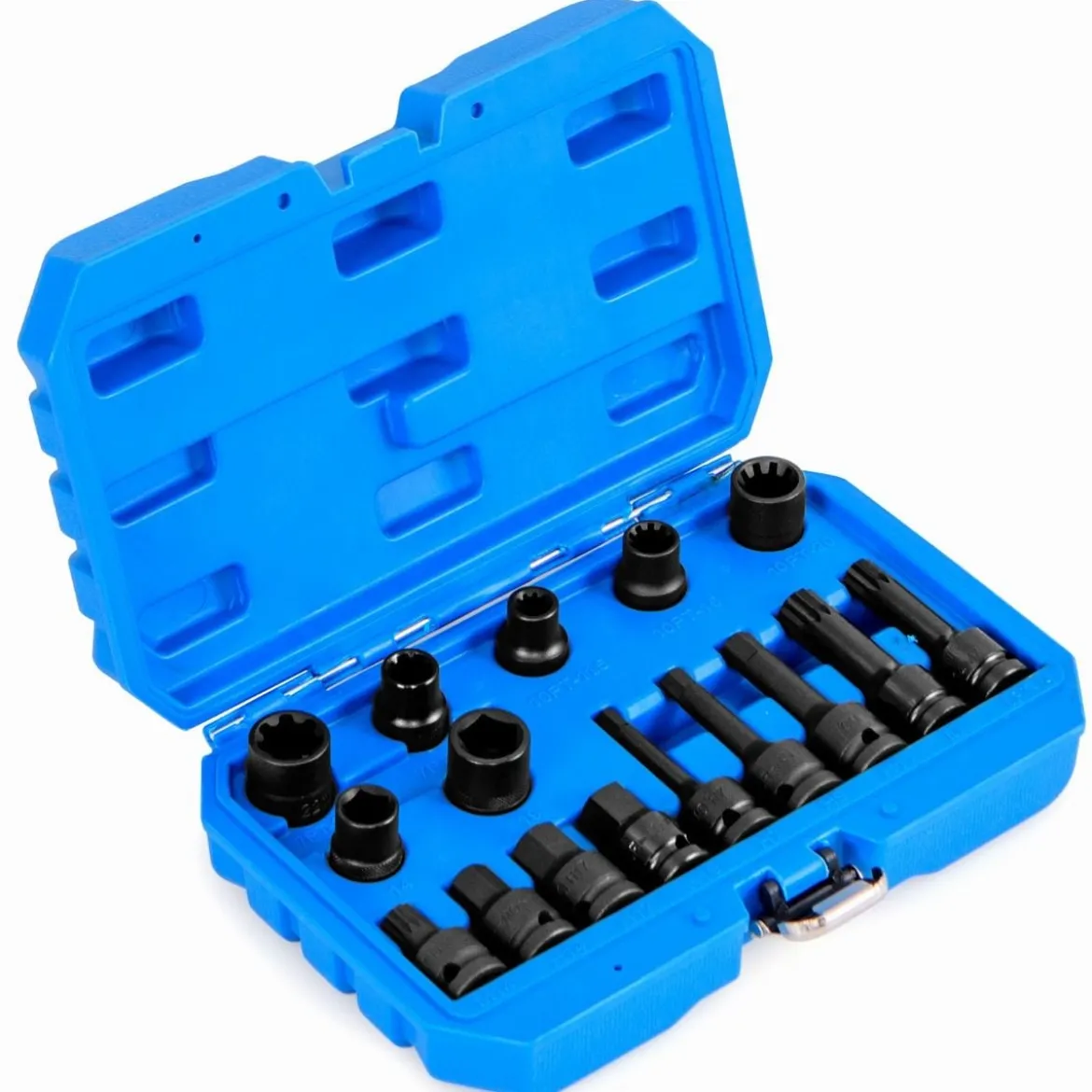 16 Teiliges Steckschlüsselsatz aus Stahl mit Kasten & 1/2” Antriebs Schlüssel Steckschlüssel Set