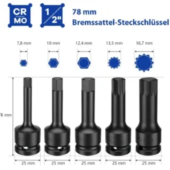 16 Teiliges Steckschlüsselsatz aus Stahl mit Kasten & 1/2” Antriebs Schlüssel Steckschlüssel Set