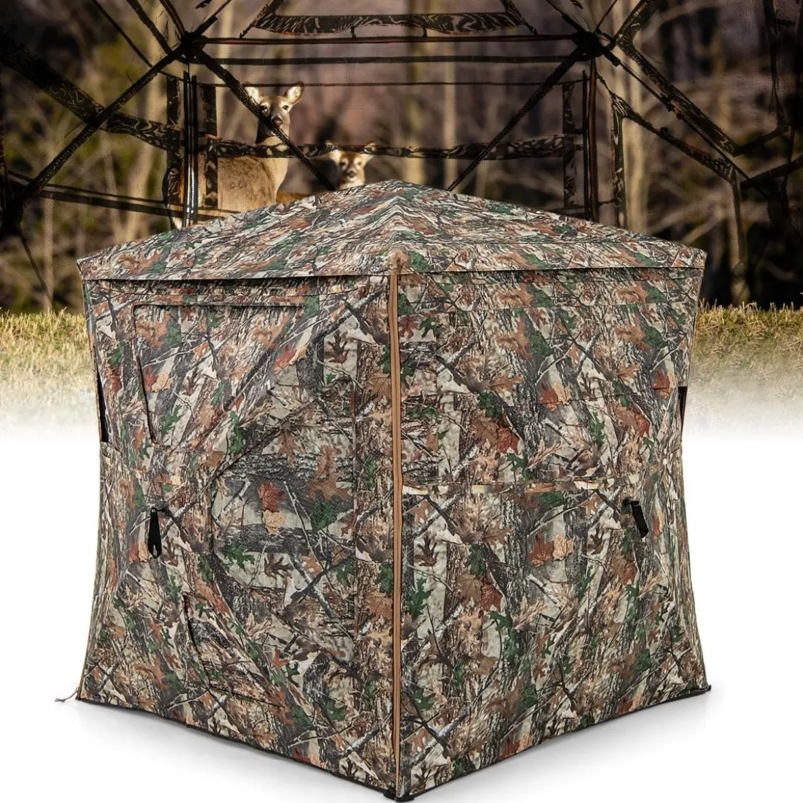 5-teiliges zerlegbares Jagdversteck für 2–3 Personen 360° durchsichtiges Jägerzelt