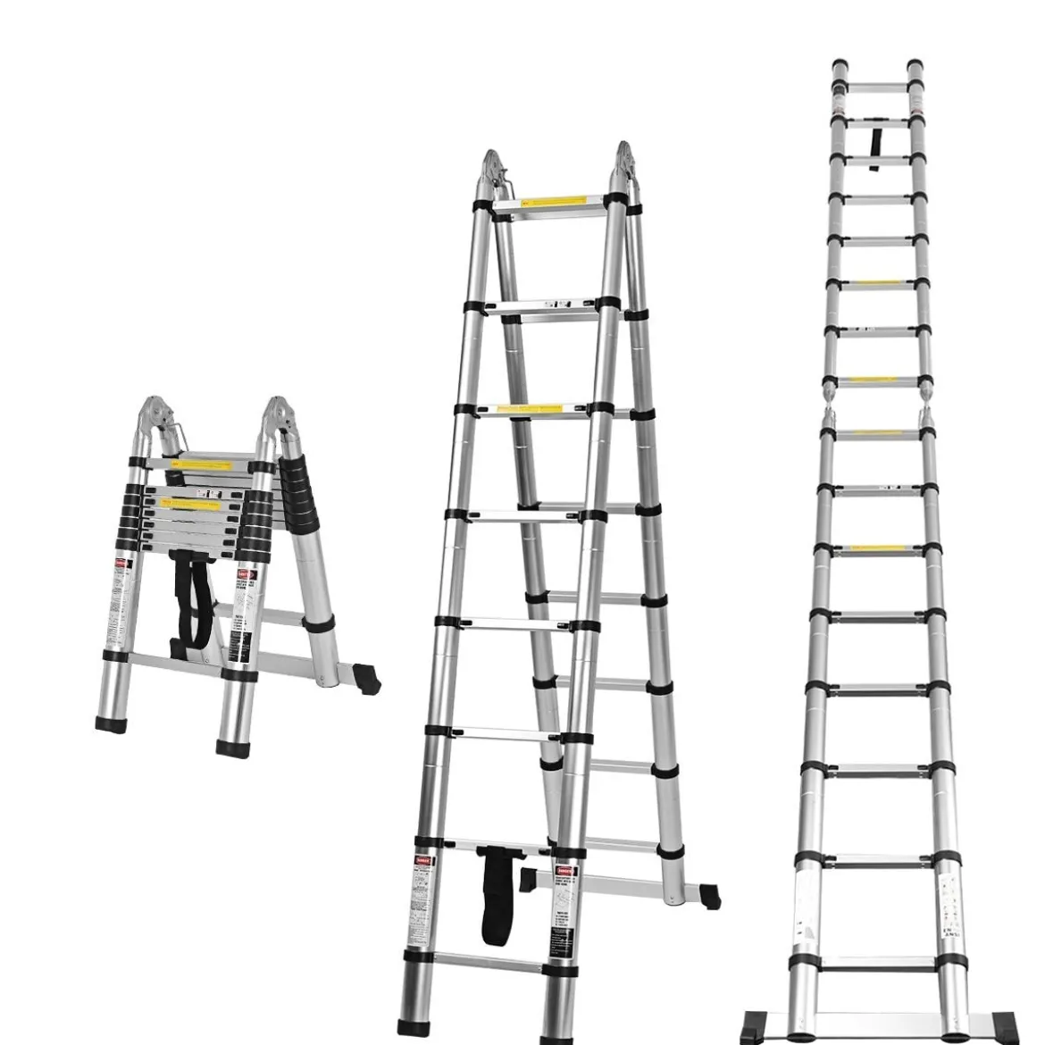 Teleskopleiter Aluminium Klappleiter Mehrzweckleiter Multifunktionsleiter Anlegeleiter Belastbarkeit 150 kg