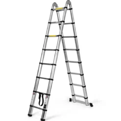Teleskopleiter Aluminium Klappleiter Mehrzweckleiter Multifunktionsleiter Anlegeleiter Belastbarkeit 150 kg