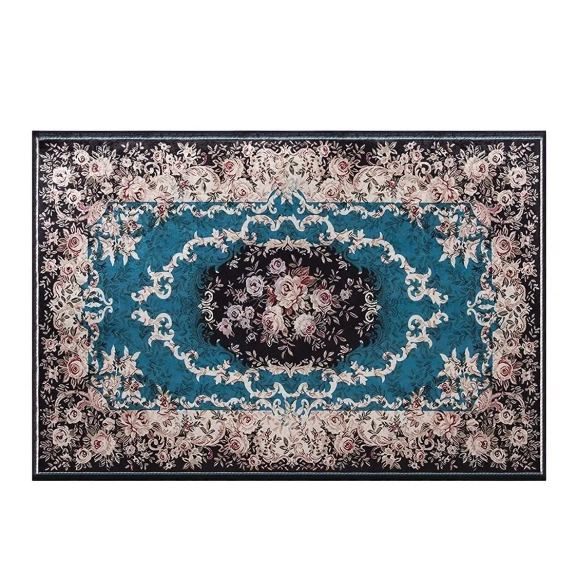 Teppich für Schlafzimmer mit Goldenem Diamant-Samt Vintage-Teppich 200 x 140 cm