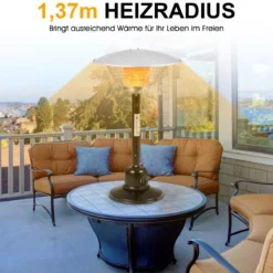 Terrassenheizer für Tischplatte mit 4000 W Heizleistung & Überhitzungsschutz Tischheizer Schwarz