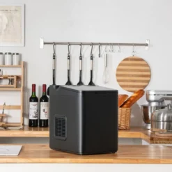 Theken-Eismaschine Eiswürfelmaschine Tisch Eiswürfelzubereiter 22,5 x 32 x 32,5 cm Schwarz