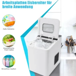 Theken-Eismaschine Eiswürfelmaschine mit Wärmeisolierung 22,5 x 32 x 32,5 cm Weiß