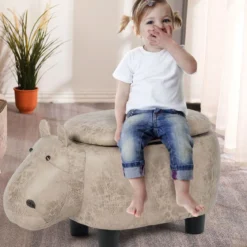 Tierhocker Kinderhocker Sitzhocker mit Stauraum Polsterhocker Sitzbank Aufbewahrungsbox