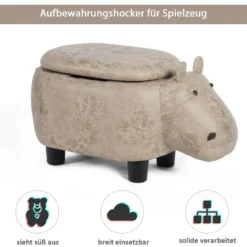 Tierhocker Kinderhocker Sitzhocker mit Stauraum Polsterhocker Sitzbank Aufbewahrungsbox