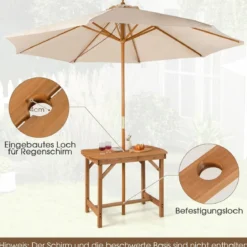Tisch aus Tannenholz Terrassen-Esstisch 100 x 60,5 x 75 cm Natur