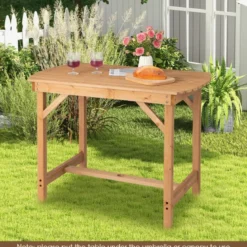 Tisch aus Tannenholz Terrassen-Esstisch 100 x 60,5 x 75 cm Natur