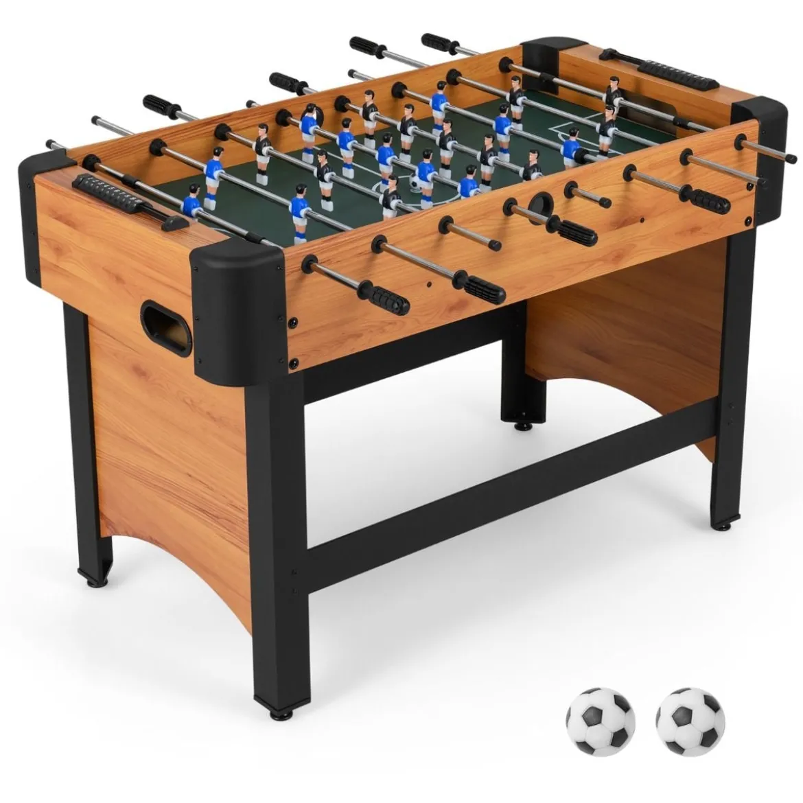 Tischfußball mit 22 Spielern & 2 Bällen & Schiebepunktezählern Fußballspieltisch Natur