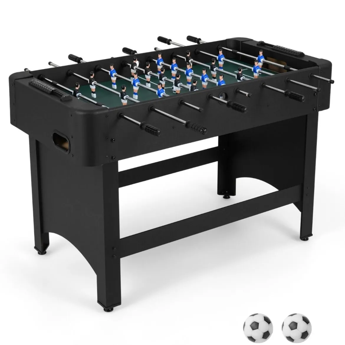 Tischfußball mit 22 Spielern & 2 Bällen & Schiebepunktezählern Fußballspieltisch Schwarz