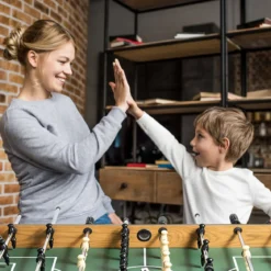 Tischkicker in Wettbewerbsgröße Kickertisch für Erwachsene und Kinder 122 x 61 x 79cm Braun