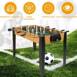 Tischkicker in Wettbewerbsgröße Kickertisch für Erwachsene und Kinder 122 x 61 x 79cm Braun