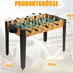 Tischkicker in Wettbewerbsgröße Kickertisch für Erwachsene und Kinder 122 x 61 x 79cm Braun