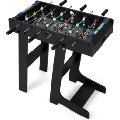 Tischkicker Platzsparender Fußballtisch mit Robustem Griff 33 x 36 x 109 cm Schwarz