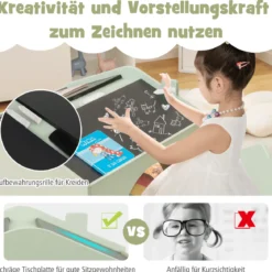 Tisch- & Stuhl-Set für Kinder Zeichentisch & 2 Stühle Grün