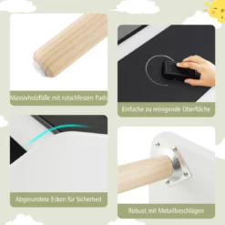 Tisch- & Stuhl-Set für Kinder Zeichentisch & 2 Stühle Weiß