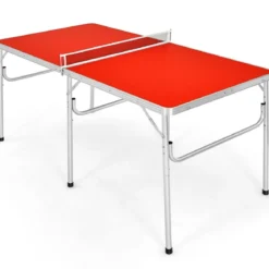 Tischtennisplatte Tischtennis Platte Tischtennistisch klappbar 152,5 x 76 x 76 cm Rot + Silber