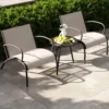 3-TLG. Gartenmöbel Set Balkonset mit 2 Stühlen & Tisch Balkonmöbel mit Breiter Sitzfläche