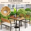 4-TLG. Gartenmöbel Set Essgruppe aus Akazienholz mit Metallrahmen Balkonmöbel mit Tisch 2 Stühle & Sitzbank