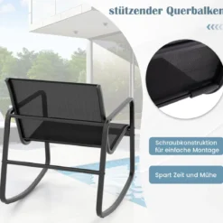 4-TLG. Gartenmöbel Set mit Sanfter Schaukelbewegung Sitzgruppe für 4 Personen