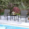3-TLG. Gartenmöbel Set mit 2 Stühlen & Tisch Balkonset Balkonmöbel Gartengarnitur