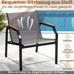 3-TLG. Gartenmöbel Set mit 2 Stühlen & Tisch Balkonset Balkonmöbel Gartengarnitur