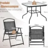 5-TLG. Gartenmöbel Set Terrassenmöbel inkl. 4 Klappstühle 1 Tisch mit Schirmloch Grau + Schwarz