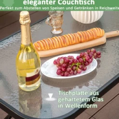 4-TLG. Gartenmöbel Set Terrassenmöbel mit Sitz- Rücken- & Taillenkissen Gartengarnitur