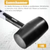 5 tlg Hammer Set mit Kugelhammer & Gummihammer & Stoßdämpfungsgriff
