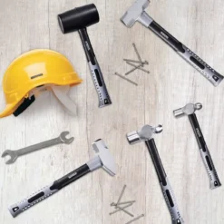 5 tlg Hammer Set mit Kugelhammer & Gummihammer & Stoßdämpfungsgriff