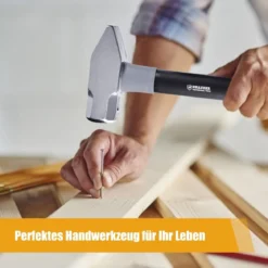 5 tlg Hammer Set mit Kugelhammer & Gummihammer & Stoßdämpfungsgriff