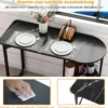 3 tlg. Industrial Esstisch-Set mit Holz-Metall Küchentisch & 2 Hocker Platzsparendes Bistro-Set Schwarz