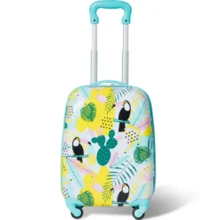 2 tlg Kindergepäck Flamingosblid Reisekoffer Kinderkoffer + Rucksack Blau