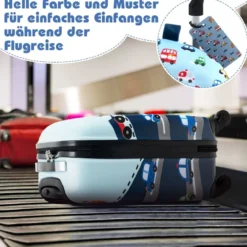 5tlg. Kindergepäckset 16-Zoll-Rollkoffer mit Rucksack & Nackenkissen & Gepäckanhänger & Lunchbox