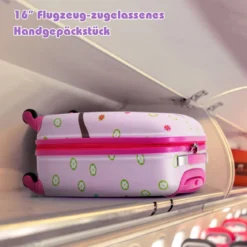 5tlg. Kindergepäckset 16-Zoll-Rollkoffer mit Rucksack & Nackenkissen & Gepäckanhänger & Lunchbox