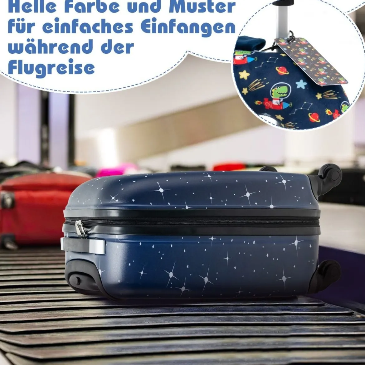 5tlg. Kindergepäckset 16-Zoll-Rollkoffer mit Rucksack & Nackenkissen & Gepäckanhänger & Lunchbox