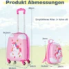 2tlg Kinderkoffer + Rucksack aus Kunststoff Kindertrolley Kindergepäck 12"+16" Rosa Unicorn