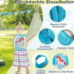 2tlg Kinderkoffer + Rucksack aus Kunststoff Kindertrolley Kindergepäck 12