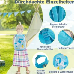 2tlg Kinderkoffer + Rucksack aus Kunststoff Kindertrolley Kindergepäck 12