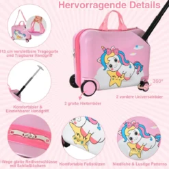 2tlg Kinderkoffer + Rucksack 47 cm Langer Aufsitzkoffer und 30 cm Breiter Rucksack 12