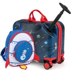2tlg Kinderkoffer + Rucksack 47 cm Langer Aufsitzkoffer und 30 cm Breiter Rucksack 12
