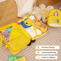 2tlg Kinderkoffer + Rucksack 47 cm Langer Aufsitzkoffer und 30 cm Breiter Rucksack 12