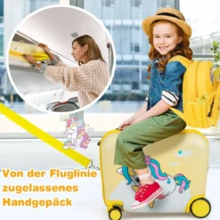 2tlg Kinderkoffer + Rucksack 47 cm Langer Aufsitzkoffer und 30 cm Breiter Rucksack 12